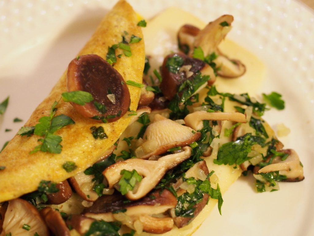 Omelette mit Shiitake Pilze