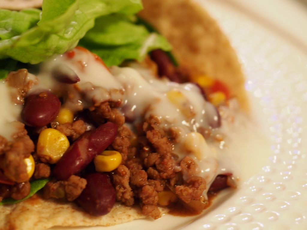 Chili Sin Carne in einem Wrap