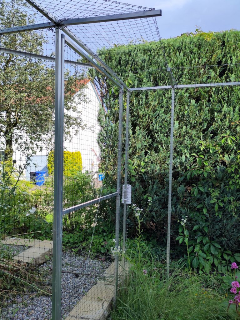 Katznetz mit Tür