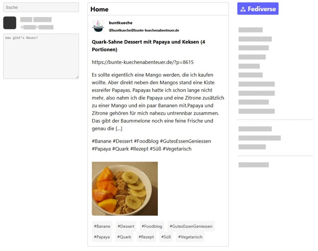 Die Vorschau eines Beitrags für das Fediverse