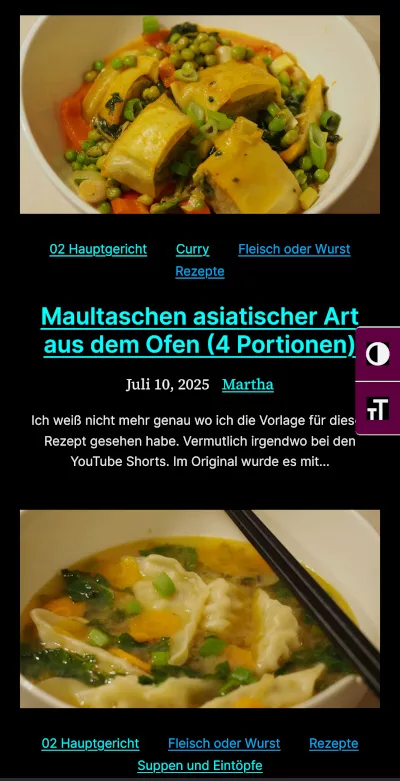 Screenshot einer Anzeige mit erhöhter Kontrasteinstellung