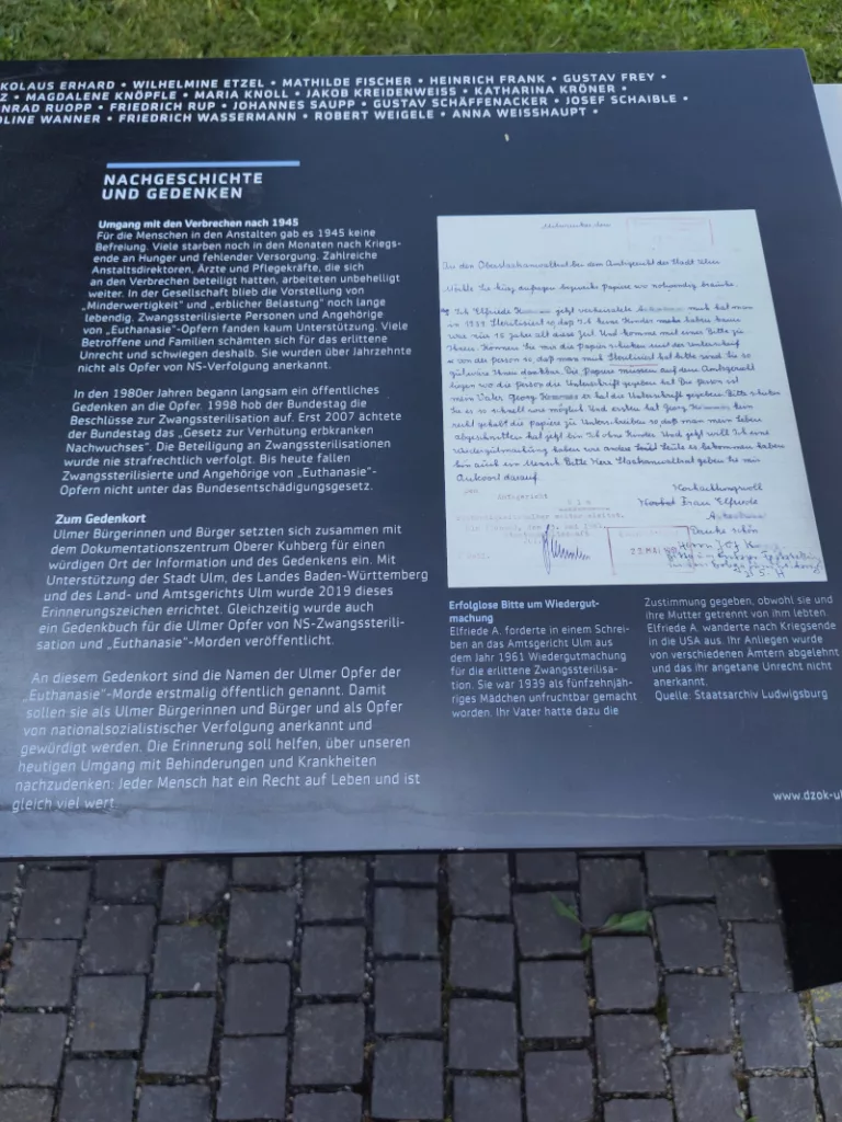 Nachgeschichte und Gedenken zum Abschluss des erklärenden Textes