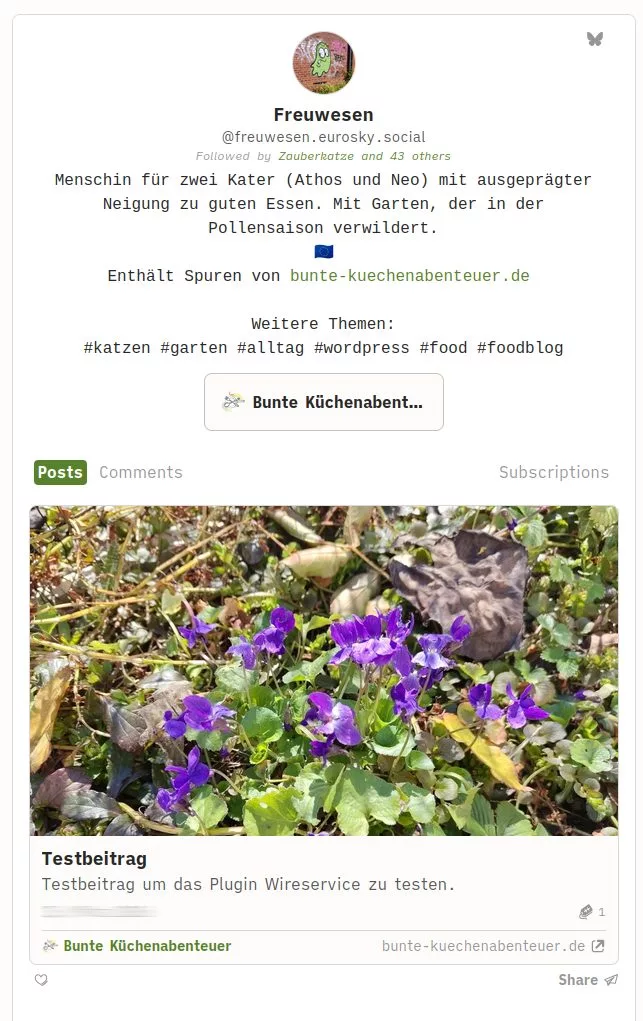 Den Blog in die ATmosphere integrieren