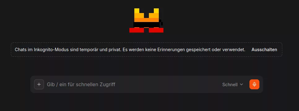 Le Chat im Inkognito Modus