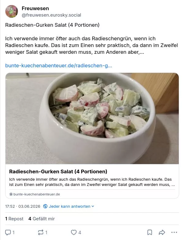 Ansicht eines Blogbeitrags in einer Microblogging Plattform wie Bluesky